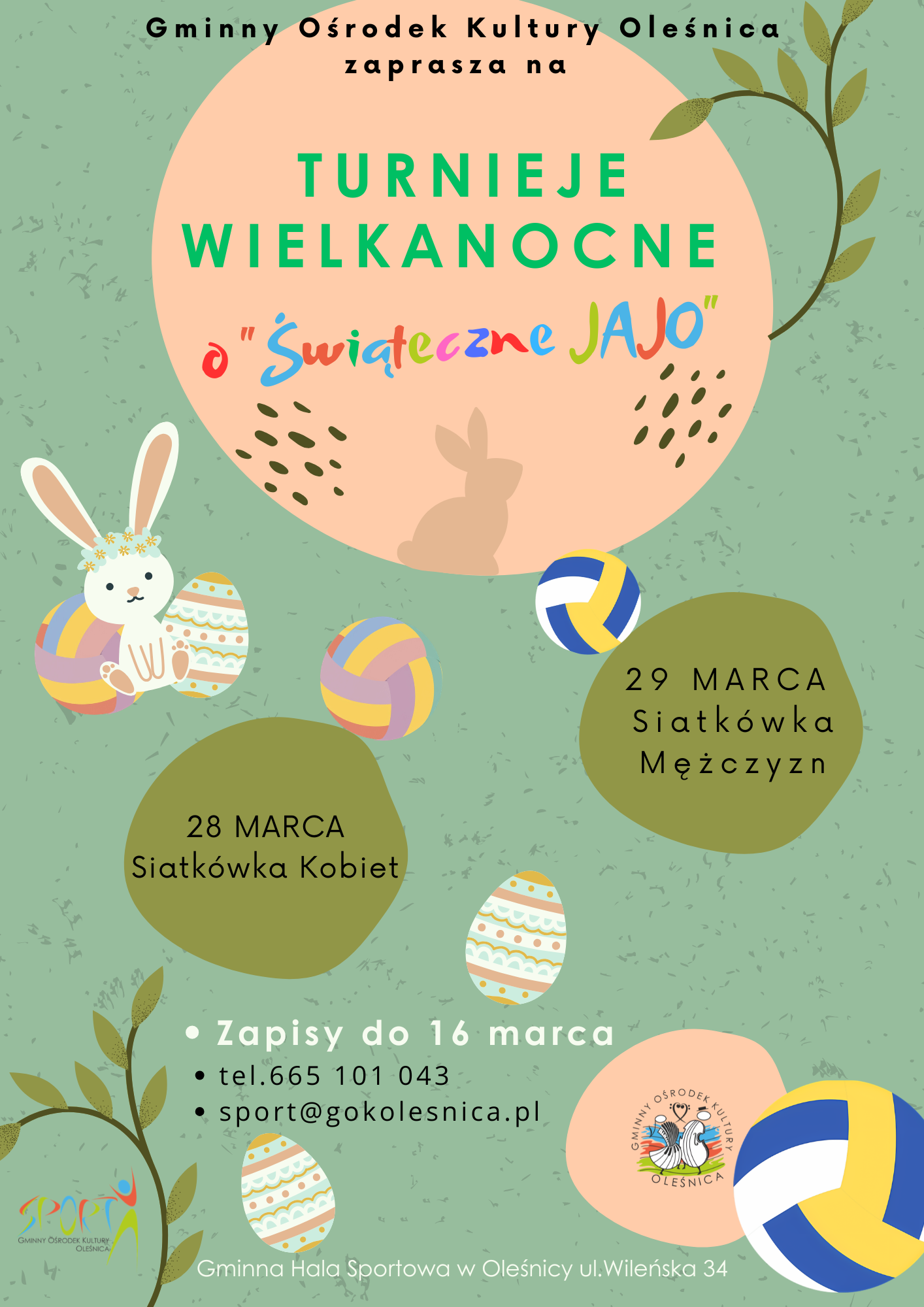 Plakat turnieje wielkanocne